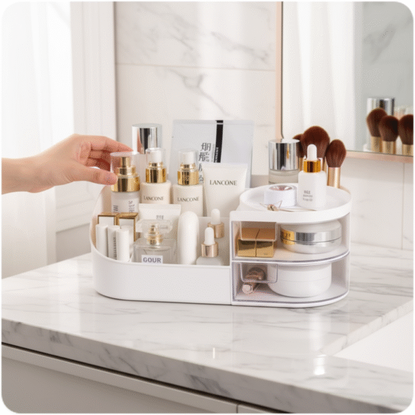 Best Rotating Makeup Organizer - Large Capacity Cosmetic Storage with Multiple Compartments - Image 4