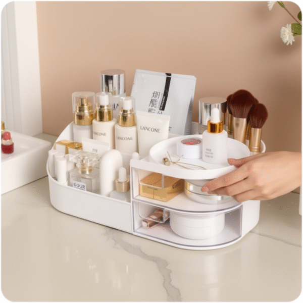Best Rotating Makeup Organizer - Large Capacity Cosmetic Storage with Multiple Compartments - Image 5