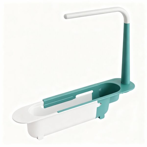 Adjustable Sink Storage Rack Holder with Towel Bar - Image 2