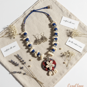 Ocean Blossom Necklace & Jhumki Set