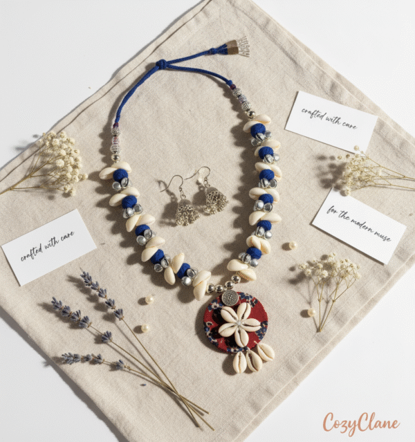 Ocean Blossom Necklace & Jhumki Set